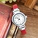 Top Plaza Kids Girls Casual Chic Simple Arabic Numeral Bangle Cuff Bracelet Analog Quartz Watch for Small Wrist,5.5 Inches,Red