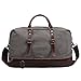 Ulgoo Travel Duffel Bag Canvas Bag PU Leather Weekend Bag Overnight