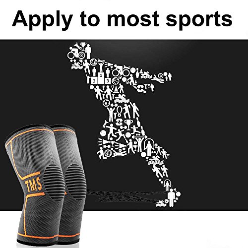Sports Knee Compression Sleeve(1 pair)-Effective Support for Running ,Jogging,Biking ,Walking, Joint Pain and Arthritis Relief,Faster Injury Recovery - Thumbnail 6