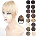 Ty.Hermenlisa Synthetic Clip in Hair Bang Extensions Heat Resistant Short Straight Fringe Hairpiece Accessory, 1Pc, 20g, Taylor-Blonde Gold Mix(F88.27)
