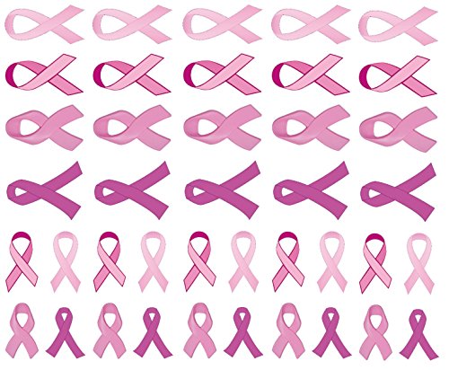 40 Pink Ribbon Temporary Tattoos: Breast Cancer Awareness Tattoo