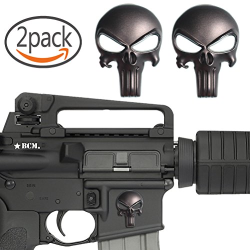 Creatrill 2 pack magwell metal decal sticker - punisher…