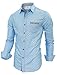 TAM WARE Mens Stylish Abstract Print Button Down Shirt TWNEL628-355S-SKYBLUE-US S