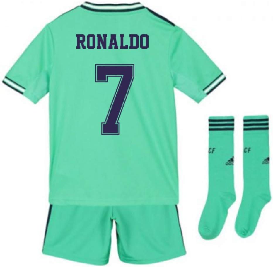 UKSoccershop 2019-2020 Real Madrid Adidas Third Full Kit (Kids) (Cristiano Ronaldo 7)