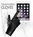 Womens Classic Touchscreen Texting Leather Gloves, Fleece Lining Warm Winter Gloves for Women