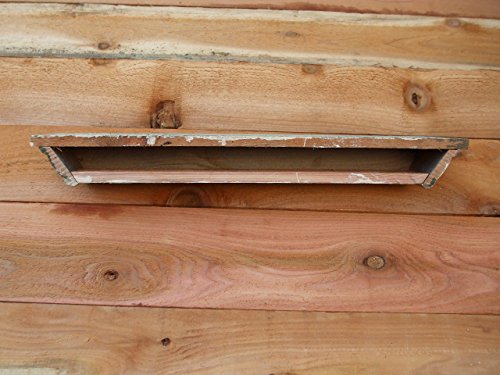 Floating White Mantle, 23" long, Distressed, Handmade, CEDAR, Crown Molding, Shabby Chic, Aged, Headboard, Custom orders welcome
