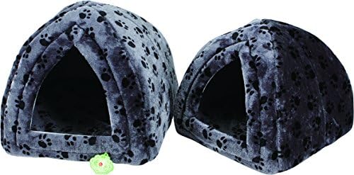 Luxury pet igloo Cat and Dog Comfy igloo house bed (GREY, LARGE)