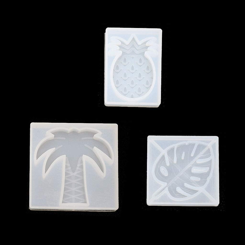 Ninbo 3 Pieces Pineapple Leaves Palm Tree Silicone Resin Mould Epoxy Resin Jewellery Making