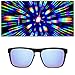 GloFX Bridge Diffraction Glasses – Flat Black – Blue Mirror