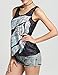Fanala Women's Black Lace Trimed Crop Tank Tops Black