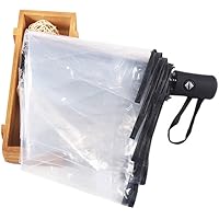 IUU Auto Open Close Transparent Folding Umbrella Automatic Umbrella 8 Ribs Umbrellas Travel Umbrella Lightweight…