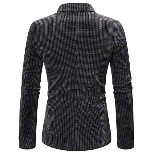 MIS1950s Men's Casual Blazer Jacket Slim Fit Coats Mid-Weight One Button Trend Suit Jacket Business Wedding Party Outerwear