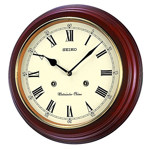 Volume Control Home Kitchen Wall Clocks Seiko Qxh039b Oak Wooden