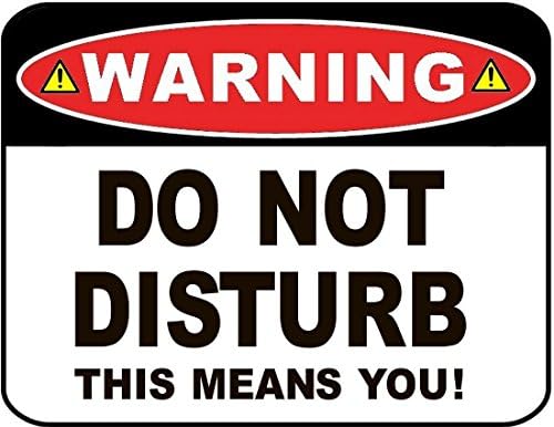 "Warning Do Not Disturb This Means You!" 11 inch by 9.5 inch Laminated Funny Sign