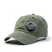 The Vintage Year Plain Washed Dyed Cotton Twill Low Profile Adjustable Baseball Cap (Olive Green)