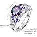 BONLAVIE 3.6ct Women's Round Created Rainbow Topaz Ring Bezel Setting Marquise Fashion Statement Ring 925 Sterling Silver Engagement Rings for Women Best Gift for Mother and Grandma Size 5-10