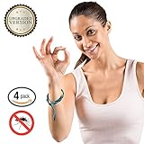 Hoont Natural Mosquito Repellent Faux Leather Braided Bracelet - Pack of 4 / Enjoy Outdoor & Indoor Protection - Special Formulated Natural Plant-derived Ingredients - Fits Adults and Teens [UPGRADED]