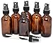 Vivaplex, 6, Amber, 2 oz Glass Bottles, with Black Fine Mist Sprayers primary