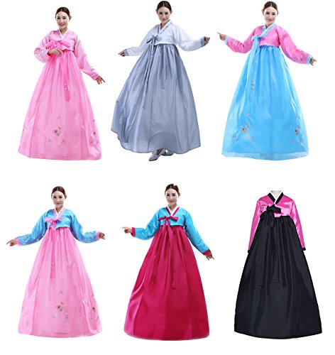 Women's Korean Traditional Costume Long Sleeve Hanbok Dress