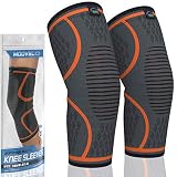Modvel Knee Compression Sleeve | 1 Pair FDA Registered | Athletics Knee Brace Support for Arthritis, ACL, Running, Biking, Basketball | Joint Pain Relief, Meniscus Tear, Faster Injury Recovery.