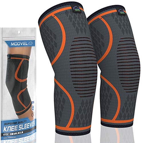 MODVEL 2 Pack Knee Compression Sleeve | FDA Approved Knee Brace | Knee Support for Arthritis, ACL, M - //coolthings.us