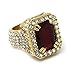 L & L Nation Men's 14k Gold Plated Hip Hop Iced Red Ruby Cz Ring 7 8 9 10 11 12