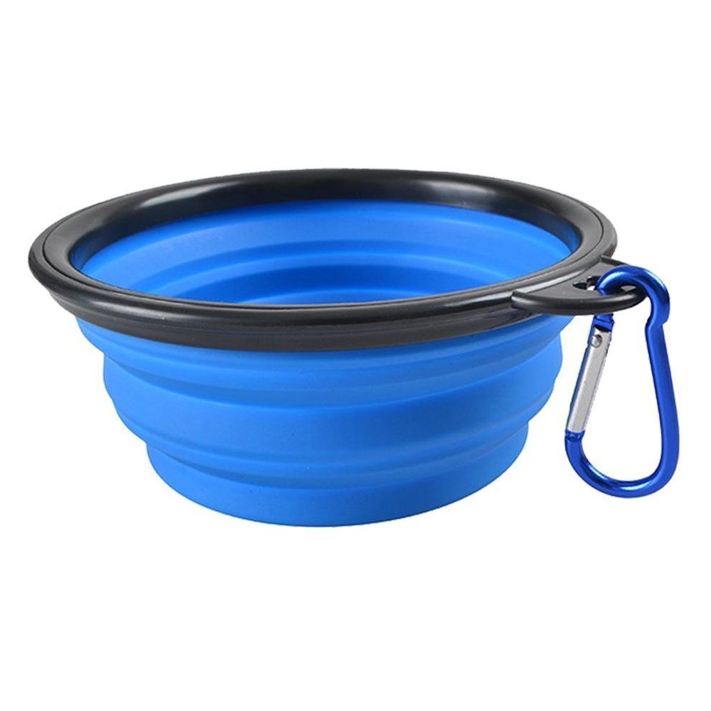 OCEANTREE Collapsible Pet Feed & Water Bowl,Food Silicone Pet Bowl,Portable Folding Feeder Travel Bowl with Clip for Medium & Small Dog Cat (2 Pack)