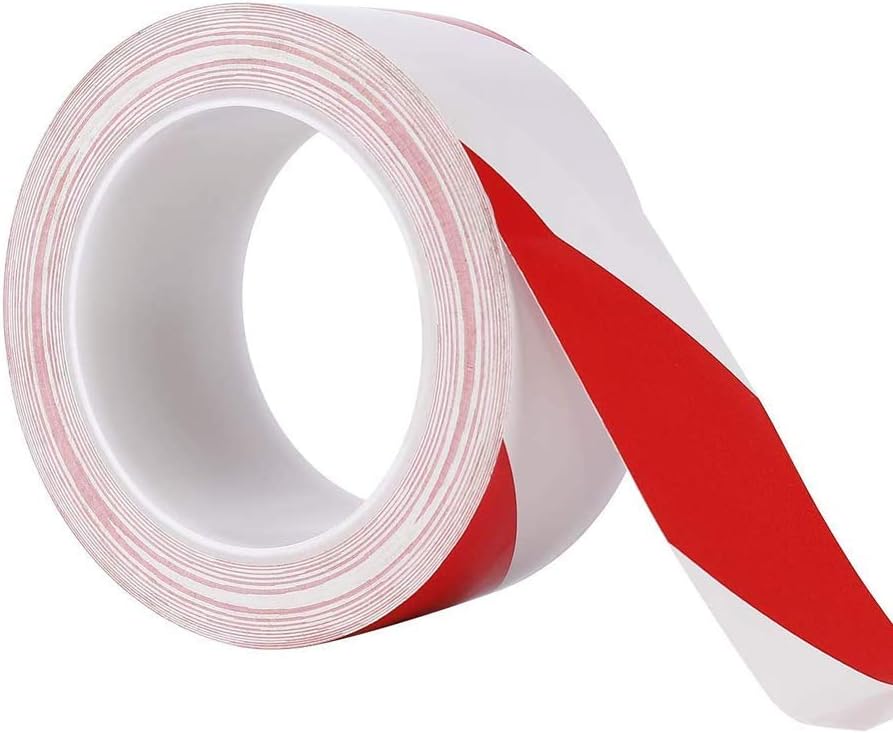 2 Pack Safety Tapes, Black/Yellow Hazard Warning Tape, Red/White Hazard Warning Tape, 33m x 50mm, Adhesive Marking Barrier Tape, for Hazardous Area Warnings, Stair Steps, Uneven Surfaces - Image 4