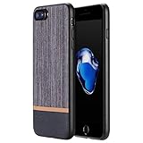iPhone 8 Plus Case, iPhone 7 Plus Case, RANVOO [Canvas Series]Ultra Slim Thin Protective Hard Leather Cover Case for iPhone 8/7 Plus, Grey