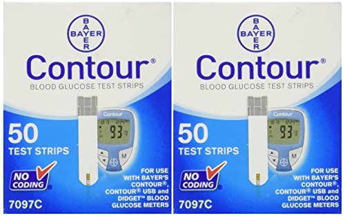 Bayer Contour Blood Glucose, 100 Test Strips Exp Year or Longer (Best Test For Diabetes)