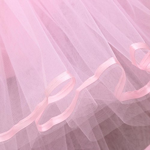 Minisoya Toddler Baby Girls Gauze Leotards Bodysuit Tutu Dress Rhinestone Ballet Dancewear Dress Costume Outfits (Pink, 4T)