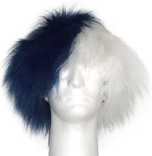 Sports Novelties Wig, Half Navy and Half White