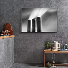 Floating Framed Canvas Wall Art for Living Room, Bedroom Black and White Landscape Canvas Prints for Home Decoration Ready to Hang - 16x24 inches