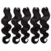 JINREN (TM) Brazilian Virgin Hair with Closure Unprocessed Brazilian Body Wave Human Hair Weave 5 Bundles with Lace Closure 4x4 Lace Top Closure (16