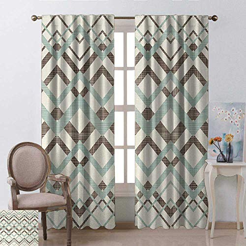 Returiy Chevron Curtains Light Blocking Vintage Overlapping