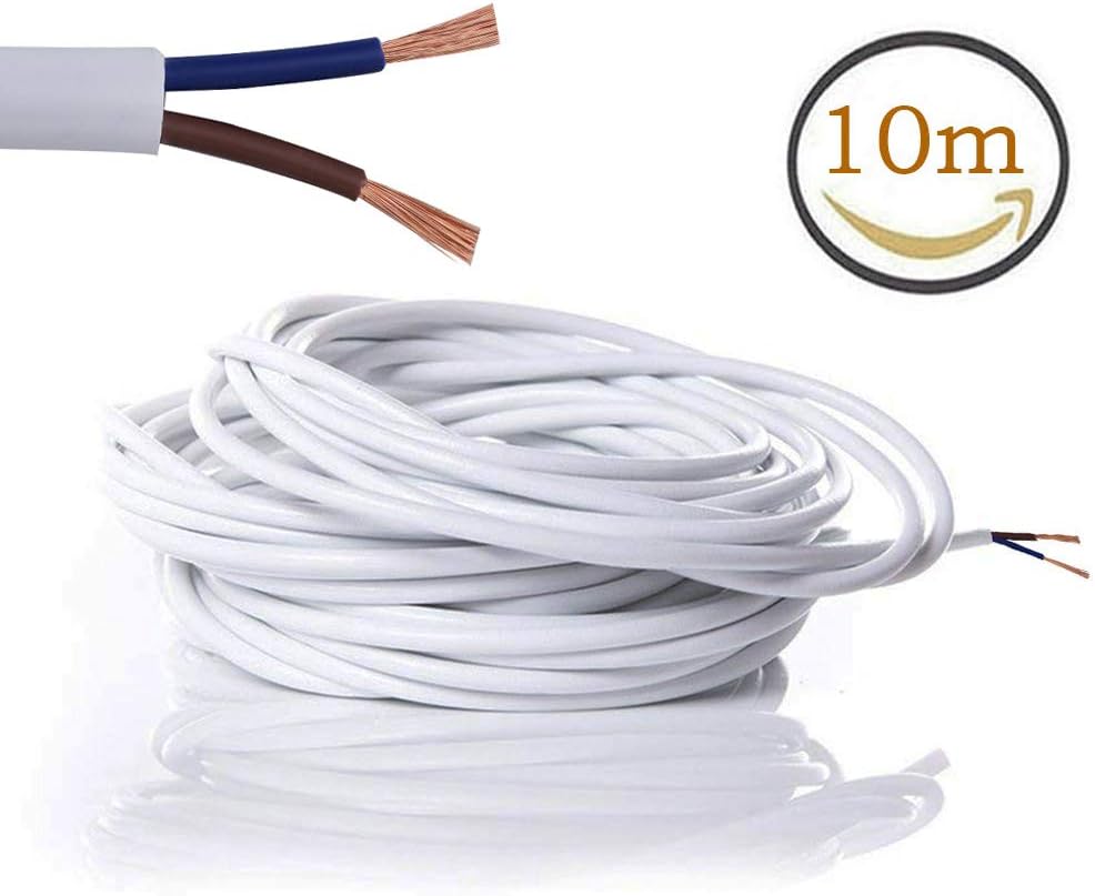 Electrical Wire, 2 Core Flat White PVC Mains Copper Wire High Temperature Resistance 2 x 0.75 mm² Power Cable Twin - Image 3