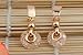 BAMOER 18K Rose Gold Plated Filigree Cubic Zirconia Round Halo Dangle Earrings for Women Girls CZ Jewelry