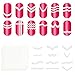 Nail Art Set, Tape Line Nail Stickers, Colored Rhinestones Decoration, 45 Sheets Nail Art Stickers, Gradient Nails Sponges for Color Fade Manicure, Dotting Marbleizing Pen for Pedicure