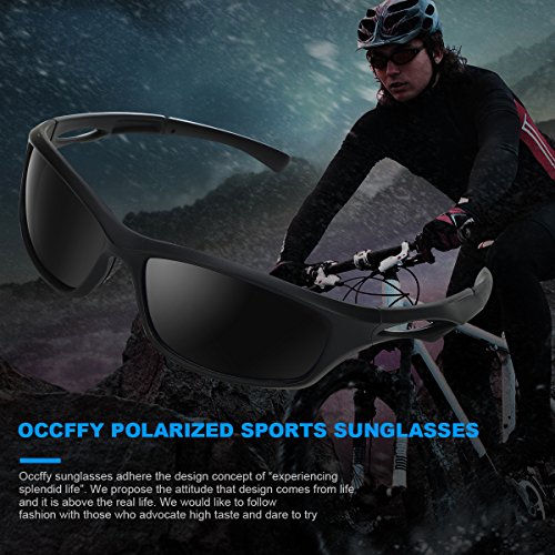 Occffy Polarisierte Sportbrille Sonnenbrille Fahrradbrille mit UV400 Schutz für Herren Autofahren Laufen Radfahren Angeln Golf TR90 – Bild 3