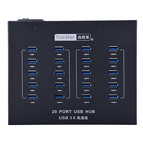 UHPPOTE Sipolar A-213 Industrial Grade USB 3.0 Hub 20 Port High Speed Data Transfer