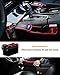 JAUTO Console Side Pocket, Coin Side Pocket, Car Seat Gap Filler Car Organizer with Cup Holder and 2-Pack Back Seat Headrest Hook(Driver's Seat, Black&Red)