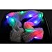 Luwint Colorful LED Flashing Plush Scarf - Lights Up Rave Clothing Accessories Cool Glow Novelty Austism Toys for Halloween Costume Party Game Ideas for Boys Girls (White)