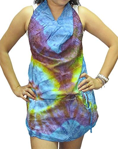 Women's Tie Dye Open-back Drop-waist Rayon Top - T0252