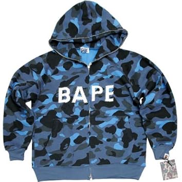 Amazon.com: BAPE Bathing Ape Blue Camo Rhinestone Hoodie Hoody: Everything Else