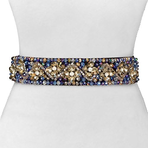 Two 12 Fashion Women's Thick Floral Rhinestone Jeweled Belt