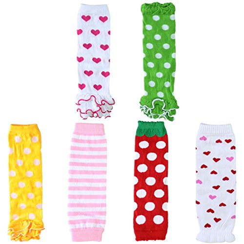 KF Baby Girls Toddler Cozy Soft Leg Warmers, Set of 6 Pairs