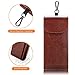 Fintie Double Glasses Case with Carabiner Hook, Portable Vegan Leather Eyeglass Case Anti-scratch Sunglasses Pouch, Brown
