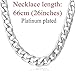 7MM Wide Hip Hop Chain Men Fashion Jewelry Platinum Plated Cuban Chain Necklace - 26