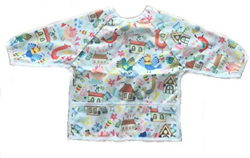 Waterproof long sleeved bib - lightweight bibs with sleeves, 6-30 months unisex