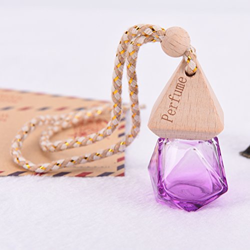 IYSHOUGONG 3 Pcs Empty Car Perfume Bottle Refillable Hanging Perfume Fragrance Bottle Home Car Air Freshener, Color Random